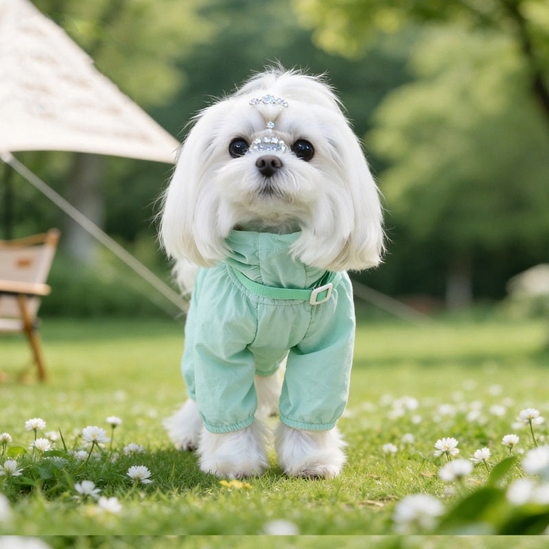 Dog Summer Lightweight Sun Protection Four-Legged Jumpsuit Breathable Thin Outdoor Windproof Dog Coat Full Body Cover Pet Clothes for Small Medium Puppies