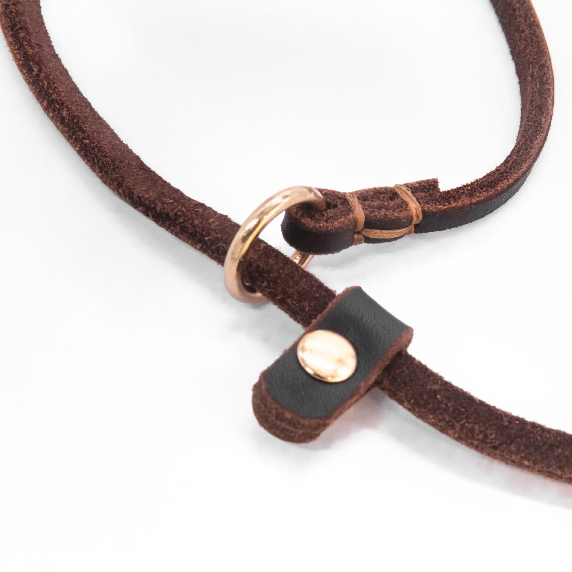 Genuine Leather Slip Lead Dog Leash Handmade Cowhide Training Dog Lead Adjustable Anti‑Pull Puppy Walking Control Leash for Small Medium Dogs