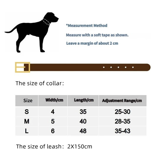 Heavy Duty Thick Leather dog walking leash Wide Genuine Leather Dog Collar Anti-Pull Dog Collar and leash for Greyhound Whippet