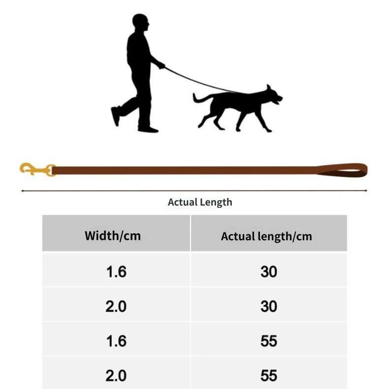 Genuine Leather Short Dog Leash Heavy Duty Traffic Short Lead Handheld Close Control Training Leash for Small Medium Large dogs