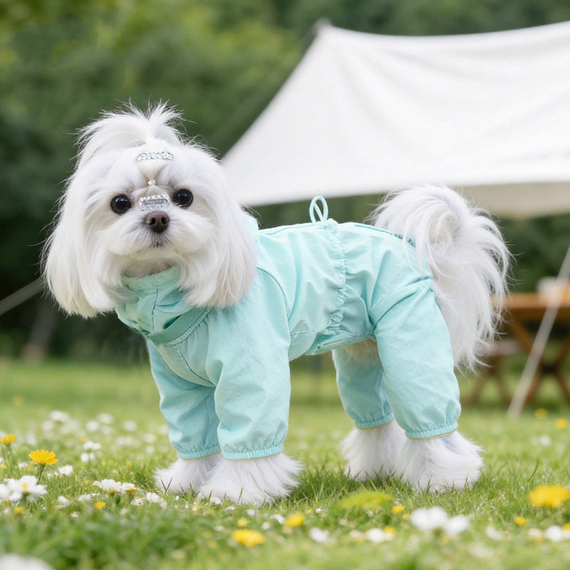 Dog Summer Lightweight Sun Protection Four-Legged Jumpsuit Breathable Thin Outdoor Windproof Dog Coat Full Body Cover Pet Clothes for Small Medium Puppies