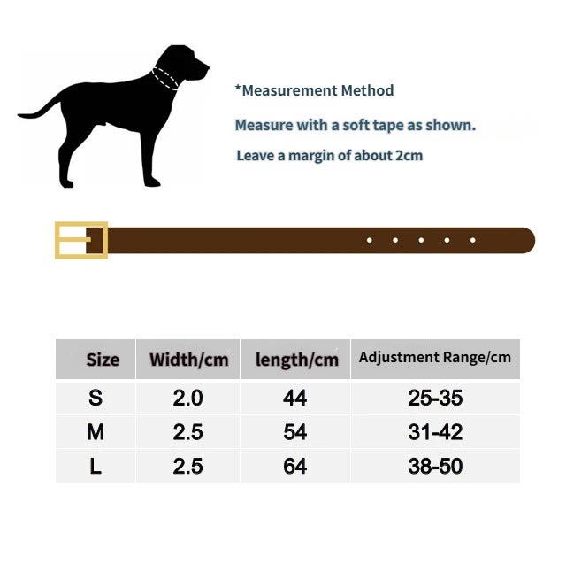 Genuine Full Grain Leather Martingale Dog Collar Adjustable Stainless Steel Chain No Pull Training Collar for Medium Large Dogs
