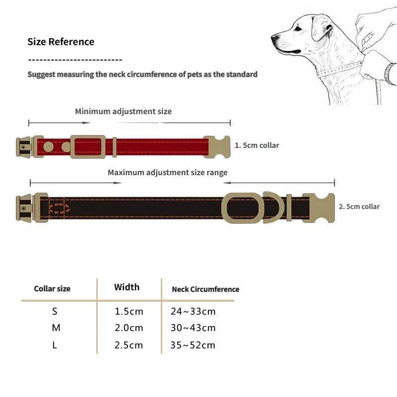 Full Grain Genuine Leather Dog Collar Smooth Glossy Cowhide Pet Collar with Quick Release Metal Buckle Adjustable dog collar