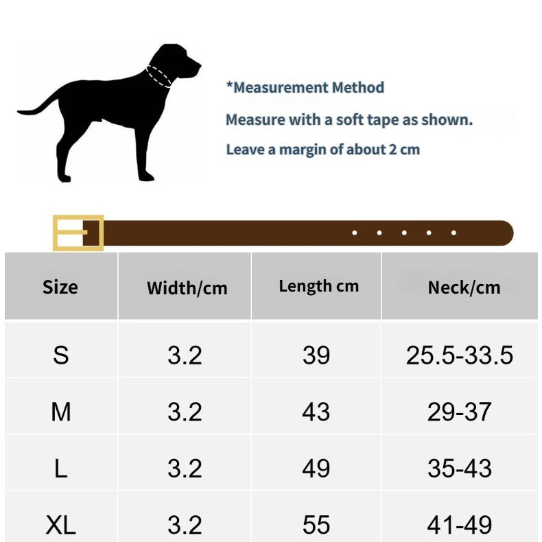 Full‑Grain Genuine Leather Dog Collar with Striped Cotton Webbing Adjustable Heavy Duty Anti‑Pull Pet Walking Collar