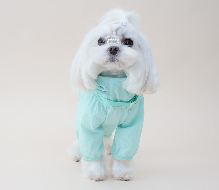 Dog Summer Lightweight Sun Protection Four-Legged Jumpsuit Breathable Thin Outdoor Windproof Dog Coat Full Body Cover Pet Clothes for Small Medium Puppies