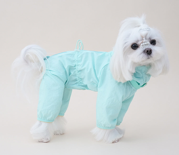 Dog Summer Lightweight Sun Protection Four-Legged Jumpsuit Breathable Thin Outdoor Windproof Dog Coat Full Body Cover Pet Clothes for Small Medium Puppies