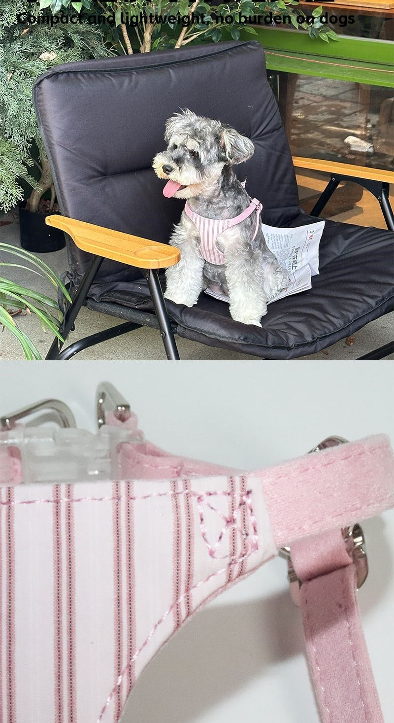 Cute cotton Striped Dog Harness and Leash Set Soft Breathable Pet Walking Vest Harness with leash No Pull Puppy Chest harness