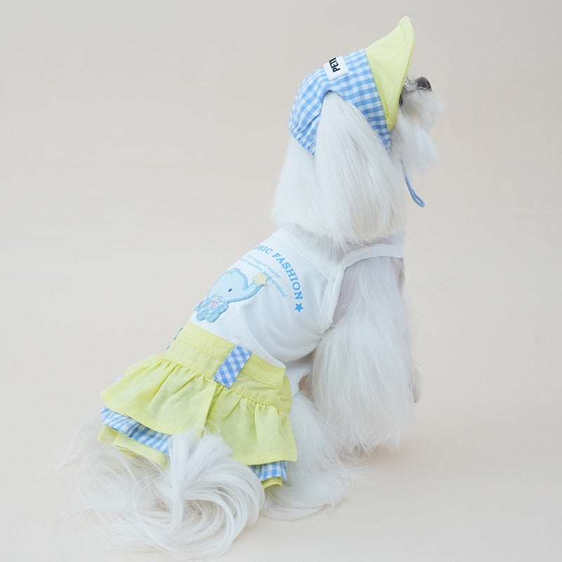 Dog cotton Princess Skirt Clothes Breathable Sleeveless Puppy Suspender dress Layered Ruffle Tutu Dress for Chihuahua Maltese
