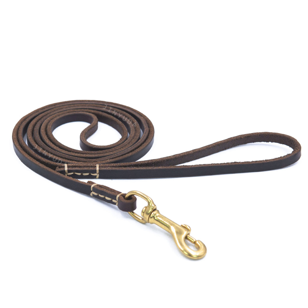 Genuine Top‑Grain Leather Dog Leash