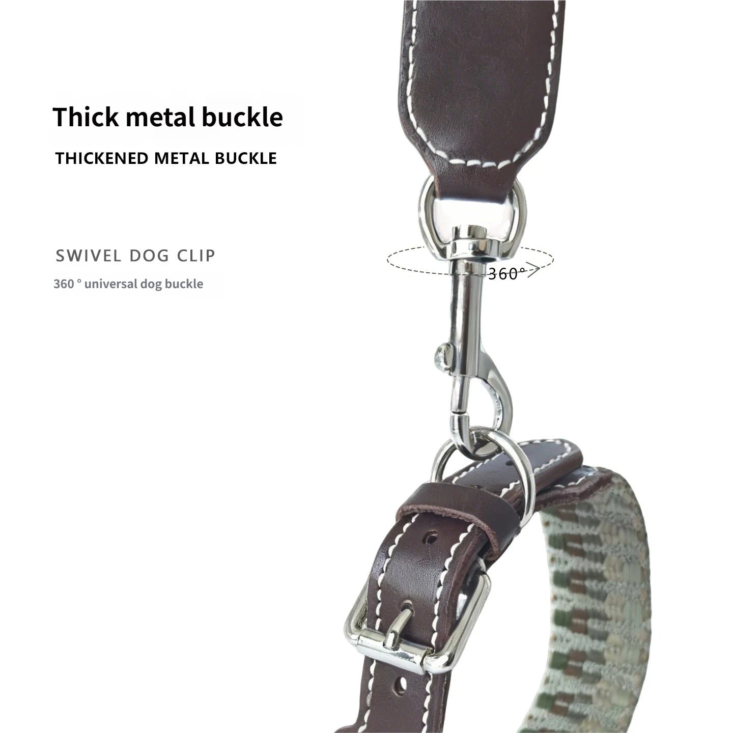 Bohemian Hand Woven Dog Collar 3.8CM Wide Genuine Leather dog collar Soft Cotton Webbing Heavy Duty Pet Walking Leash For Small Medium Large Dogs