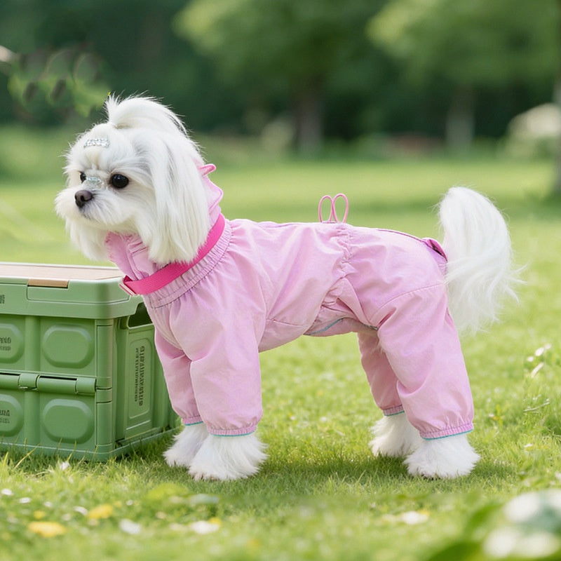 Dog Summer Lightweight Sun Protection Four-Legged Jumpsuit Breathable Thin Outdoor Windproof Dog Coat Full Body Cover Pet Clothes for Small Medium Puppies