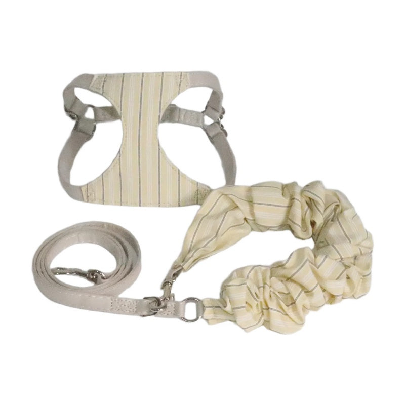 Cute cotton Striped Dog Harness and Leash Set Soft Breathable Pet Walking Vest Harness with leash No Pull Puppy Chest harness