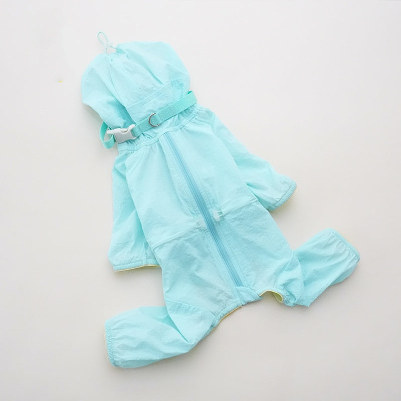 Dog Summer Lightweight Sun Protection Four-Legged Jumpsuit Breathable Thin Outdoor Windproof Dog Coat Full Body Cover Pet Clothes for Small Medium Puppies