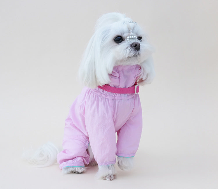Dog Summer Lightweight Sun Protection Four-Legged Jumpsuit Breathable Thin Outdoor Windproof Dog Coat Full Body Cover Pet Clothes for Small Medium Puppies
