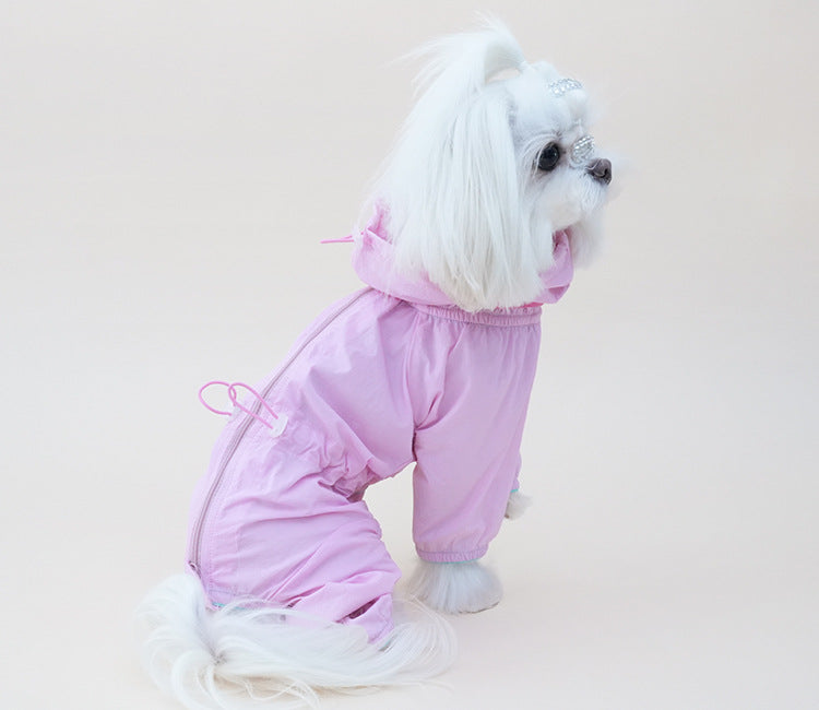 Dog Summer Lightweight Sun Protection Four-Legged Jumpsuit Breathable Thin Outdoor Windproof Dog Coat Full Body Cover Pet Clothes for Small Medium Puppies