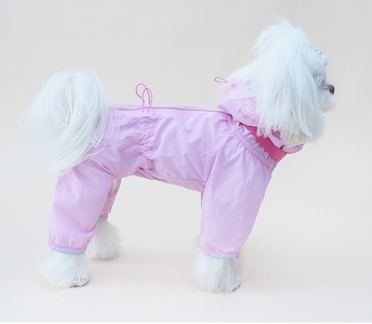 Dog Summer Lightweight Sun Protection Four-Legged Jumpsuit Breathable Thin Outdoor Windproof Dog Coat Full Body Cover Pet Clothes for Small Medium Puppies