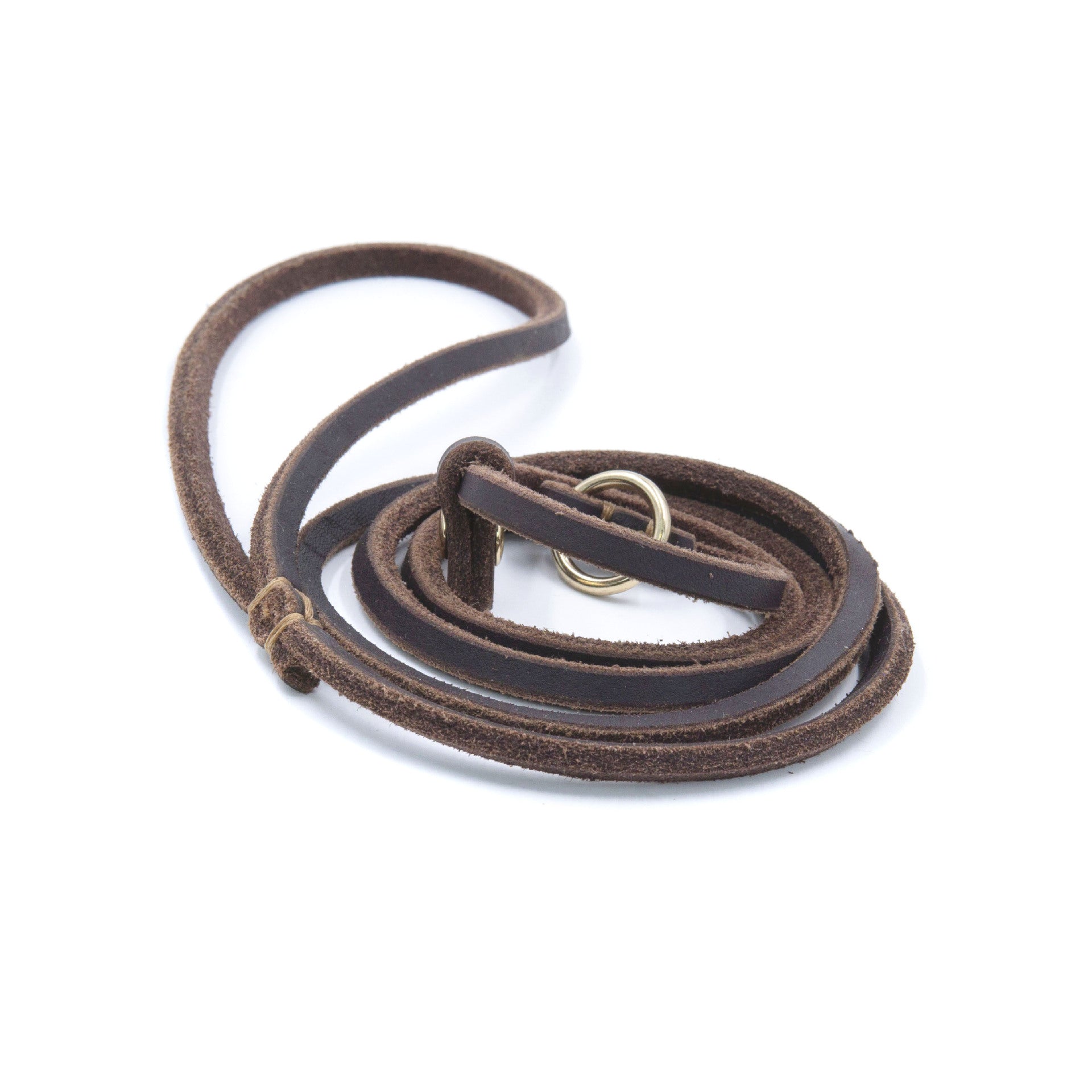 Genuine Leather Slip Lead Dog Leash Handmade Cowhide Training Dog Lead Adjustable Anti‑Pull Puppy Walking Control Leash for Small Medium Dogs
