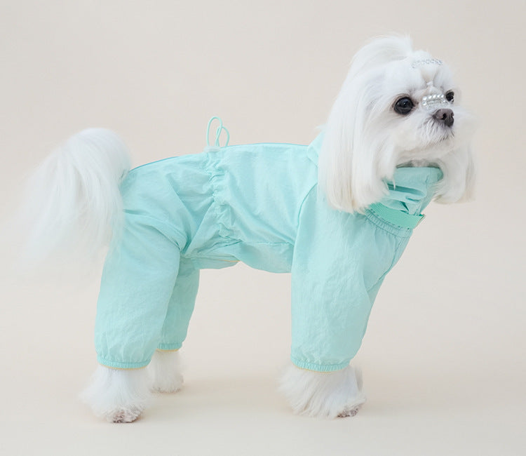 Dog Summer Lightweight Sun Protection Four-Legged Jumpsuit Breathable Thin Outdoor Windproof Dog Coat Full Body Cover Pet Clothes for Small Medium Puppies