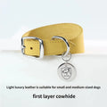 genuine leather Tapered dog collar Extra Wide Pet dog collar for long neck Greyhound Saluki Deerhound Lurcher Whippet Dachshund