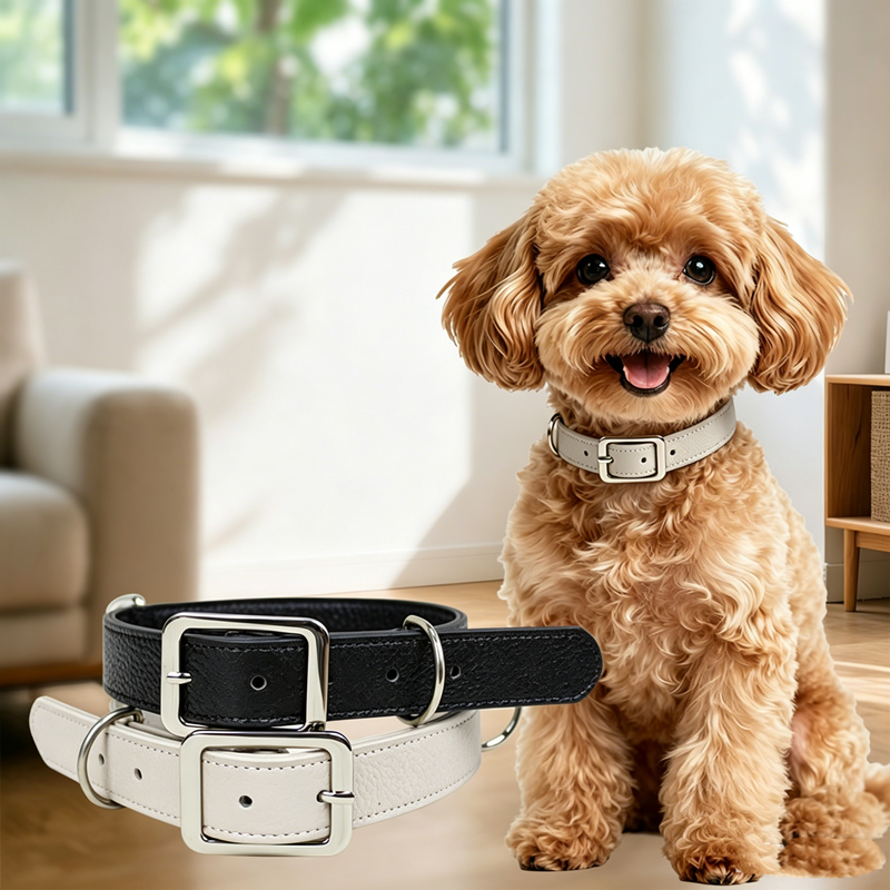 Genuine Leather Dog Collar and Leash Set Soft Real Leather Dog Collar Leash pet heavy duty Walking Leash and collar