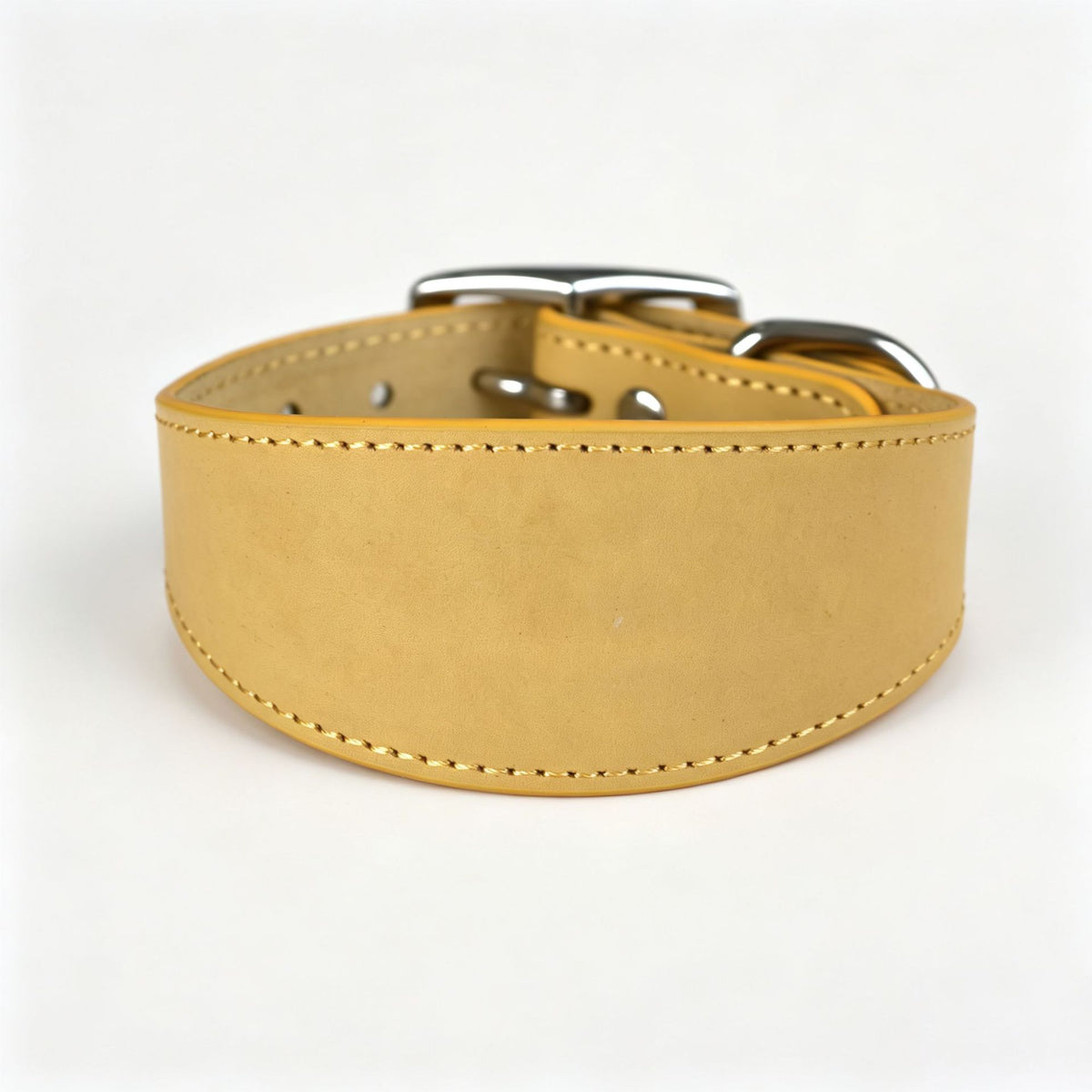 full‑Grain Genuine Leather Dog Collar Wide 4cm 5cm 6cm Adjustable Tapered Collar for Greyhound Whippet Sighthound Long Neck Dogs