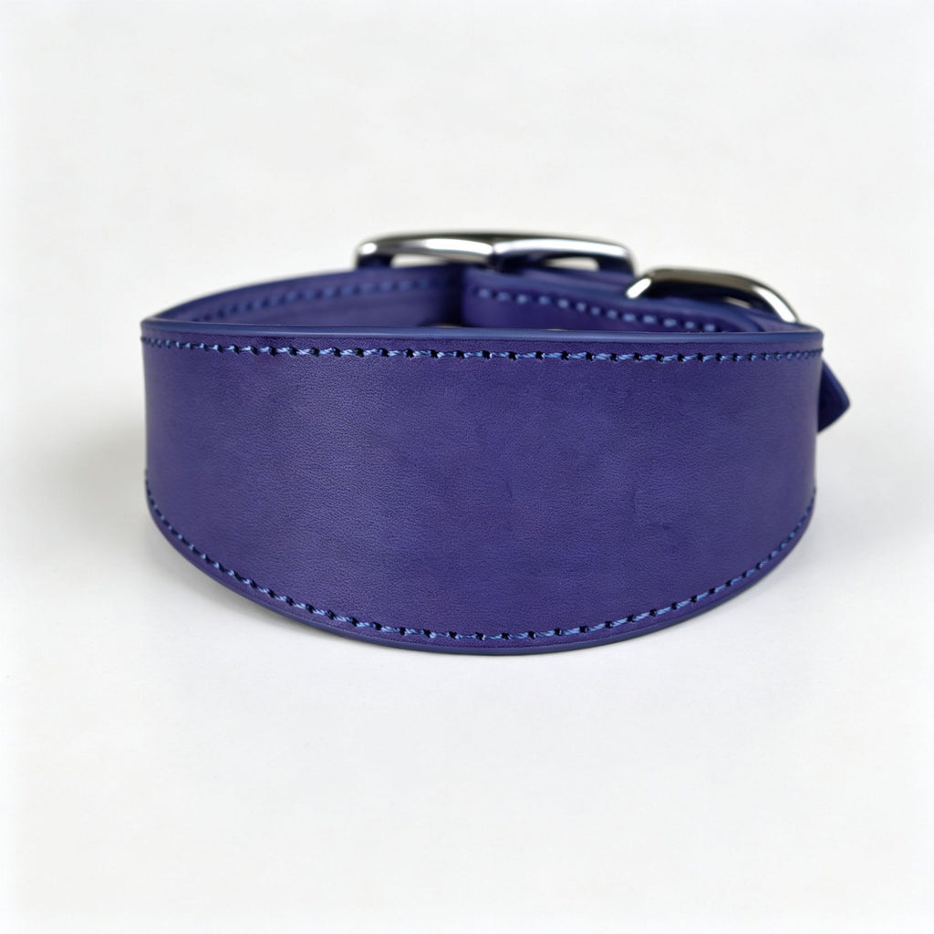full‑Grain Genuine Leather Dog Collar Wide 4cm 5cm 6cm Adjustable Tapered Collar for Greyhound Whippet Sighthound Long Neck Dogs