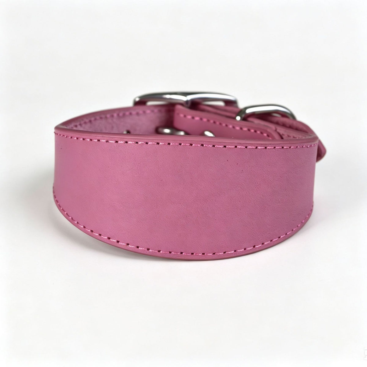 full‑Grain Genuine Leather Dog Collar Wide 4cm 5cm 6cm Adjustable Tapered Collar for Greyhound Whippet Sighthound Long Neck Dogs