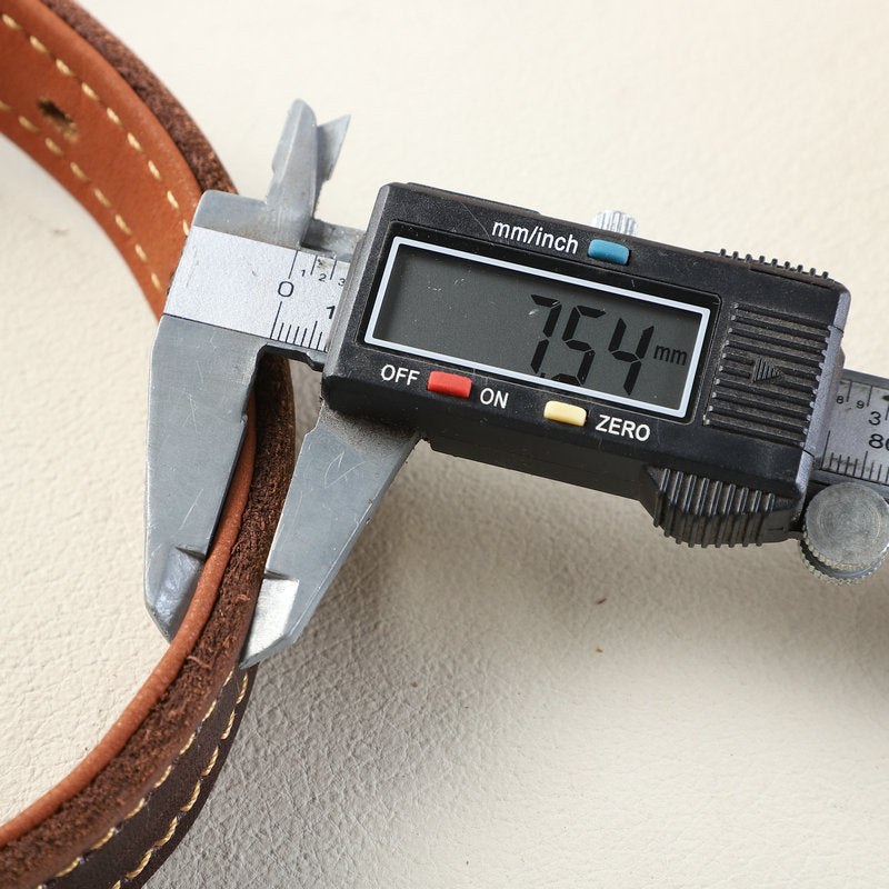 Genuine Full‑Grain leather Dog Collar Thickened Full‑Stitched pet collar for Medium Large dogs Heavy‑Duty Adjustable dog Collar