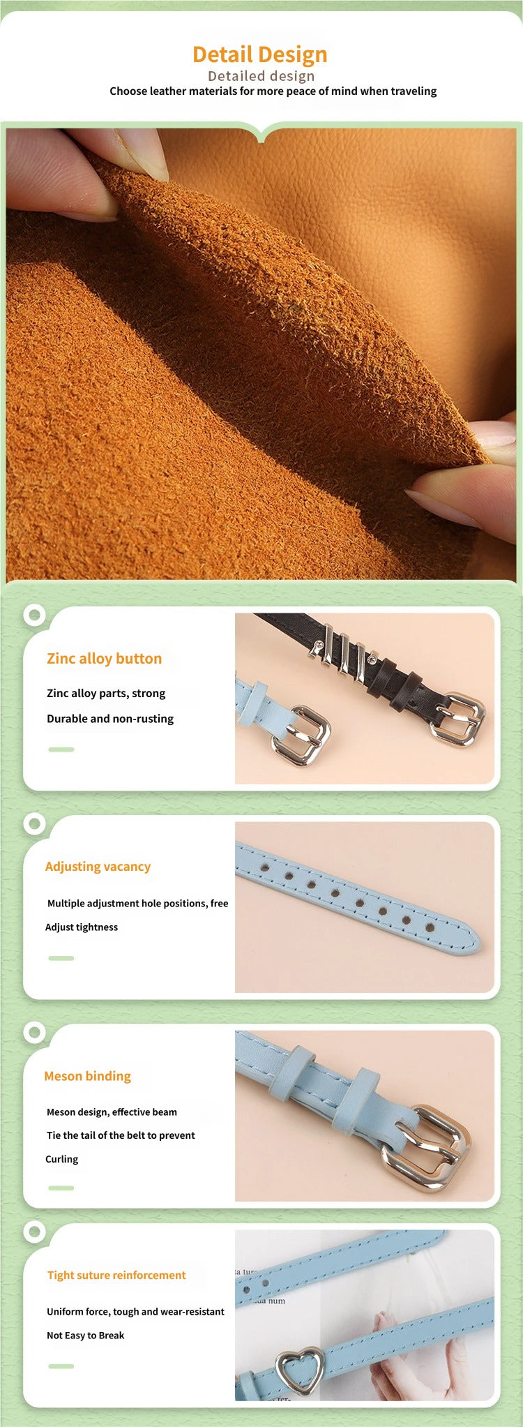 Genuine Leather Cat Collar Adjustable Soft Cow Leather Kitten Collar with Cute Metal Charms Comfortable Pet Collar for Small Cats Kittens Daily Walking