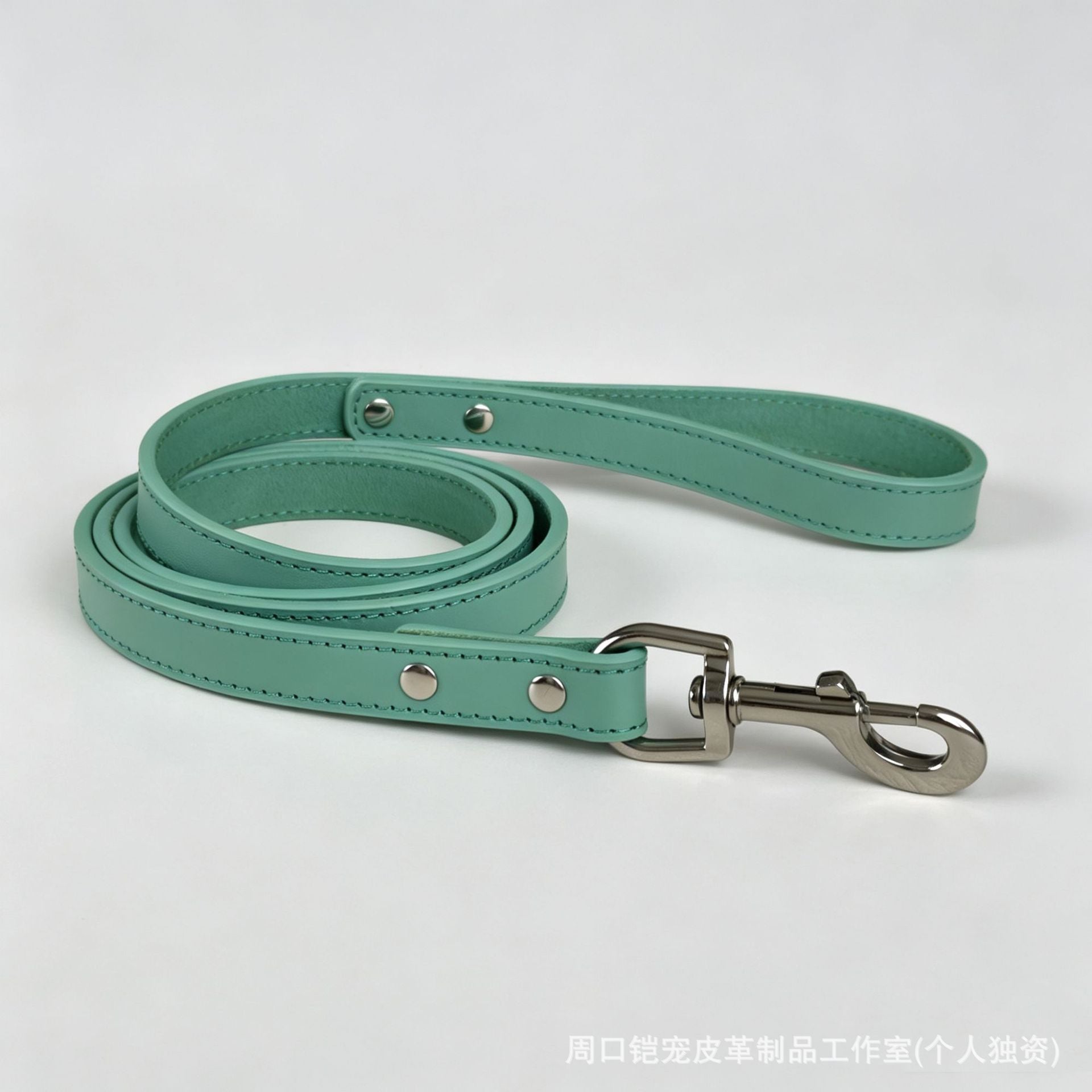 Heavy Duty Thick Leather dog walking leash Wide Genuine Leather Dog Collar Anti-Pull Dog Collar and leash for Greyhound Whippet