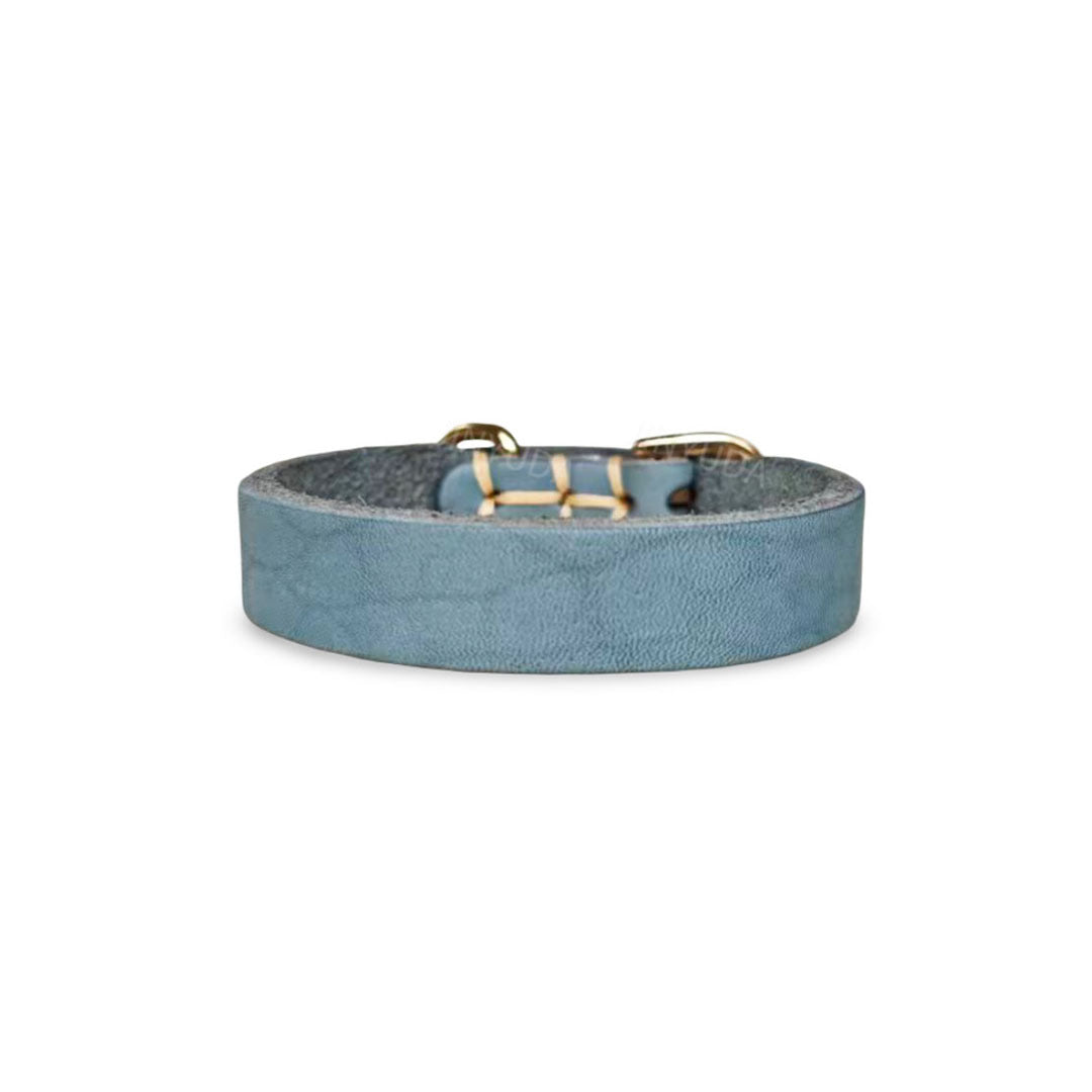 Genuine Top-Grain Cowhide Leather Dog Collar Adjustable Heavy Duty Durable Leather Collar Shock Resistant Anti-Pull for Small Medium Large Dogs Multiple Vibrant Colors Available