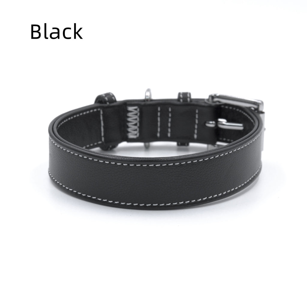 Genuine Leather Dog Collar Adjustable Pet Collar for Small Medium Large Dogs heavy duty No-pull dog collar For daily dog walking
