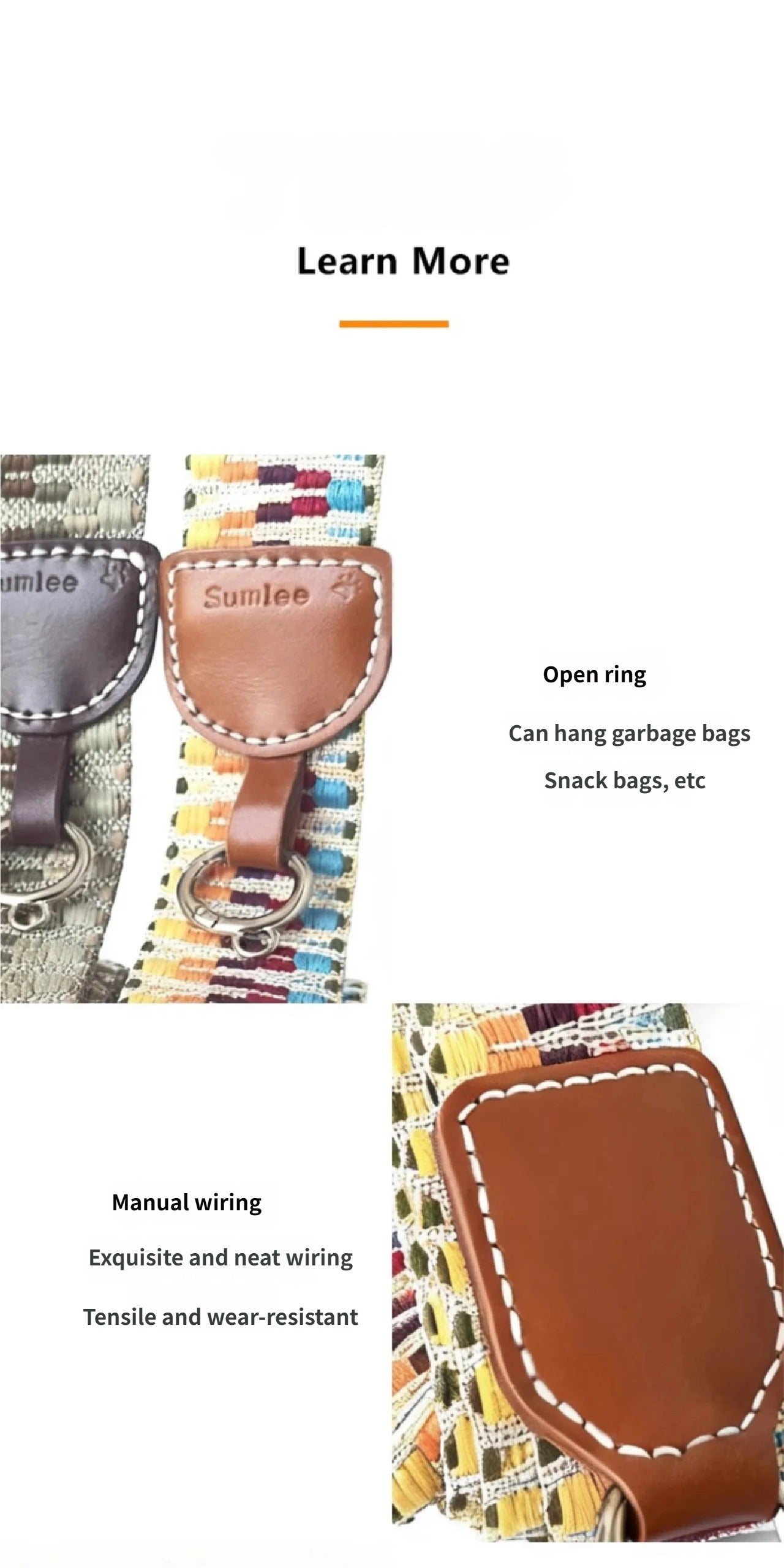 Bohemian Hand Woven Dog Collar 3.8CM Wide Genuine Leather dog collar Soft Cotton Webbing Heavy Duty Pet Walking Leash For Small Medium Large Dogs