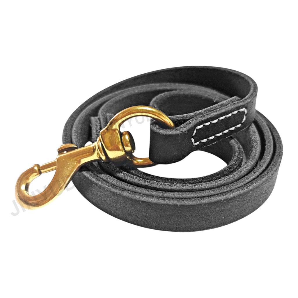classic Genuine Leather Dog Leash Heavy Duty Soft Real Leather Puppy walking Leash for Small Medium Large Dogs