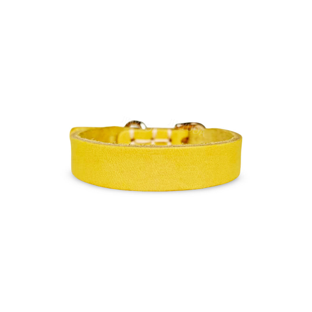 Genuine Top-Grain Cowhide Leather Dog Collar Adjustable Heavy Duty Durable Leather Collar Shock Resistant Anti-Pull for Small Medium Large Dogs Multiple Vibrant Colors Available