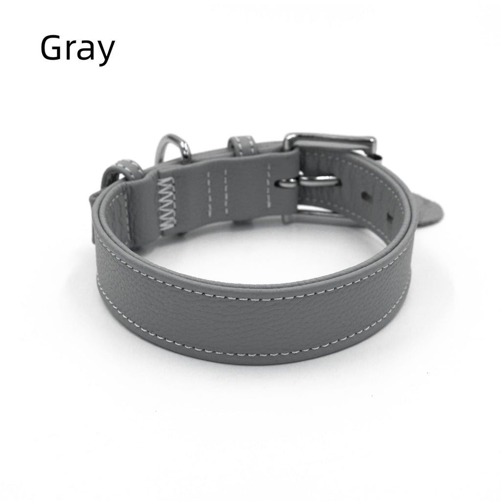 Genuine Leather Dog Collar Adjustable Pet Collar for Small Medium Large Dogs heavy duty No-pull dog collar For daily dog walking