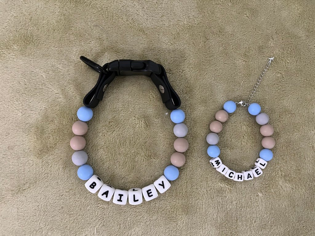 pet Beaded Name collar with friendship bracelet set Custom dog Collar with Beads DIY Name Dog necklace dog Pearl Beaded Collar