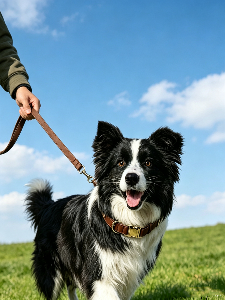 handmade Genuine Leather Dog Collar Cowhide no pull Pet Collar with Quick Release buckle Adjustable heavy duty dog collar
