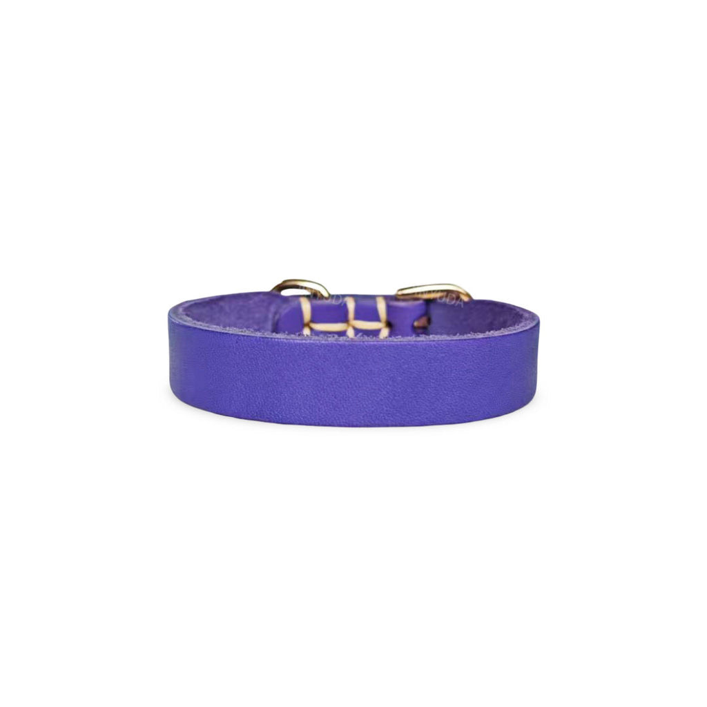 Genuine Top-Grain Cowhide Leather Dog Collar Adjustable Heavy Duty Durable Leather Collar Shock Resistant Anti-Pull for Small Medium Large Dogs Multiple Vibrant Colors Available