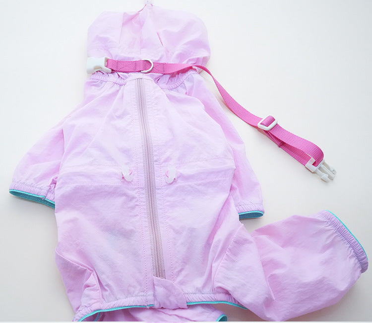Dog Summer Lightweight Sun Protection Four-Legged Jumpsuit Breathable Thin Outdoor Windproof Dog Coat Full Body Cover Pet Clothes for Small Medium Puppies