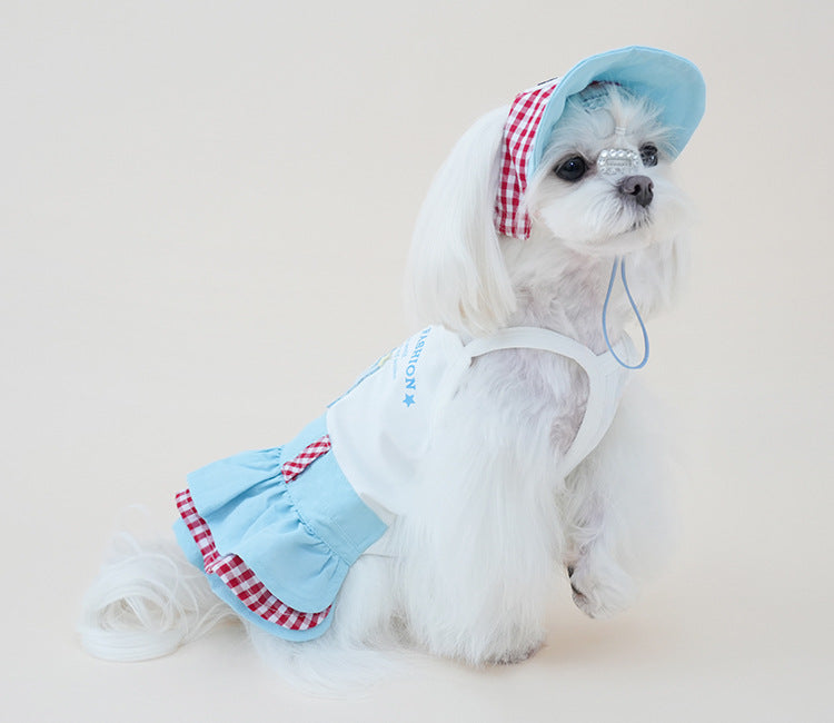 Dog cotton Princess Skirt Clothes Breathable Sleeveless Puppy Suspender dress Layered Ruffle Tutu Dress for Chihuahua Maltese