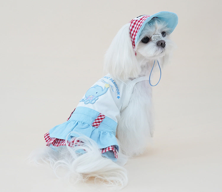 Dog cotton Princess Skirt Clothes Breathable Sleeveless Puppy Suspender dress Layered Ruffle Tutu Dress for Chihuahua Maltese