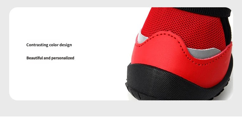 Breathable Non-Slip Dog Boots Dog Shoes with Adjustable Straps & Reflective Strip Outdoor Walking Hiking Paw Protectors