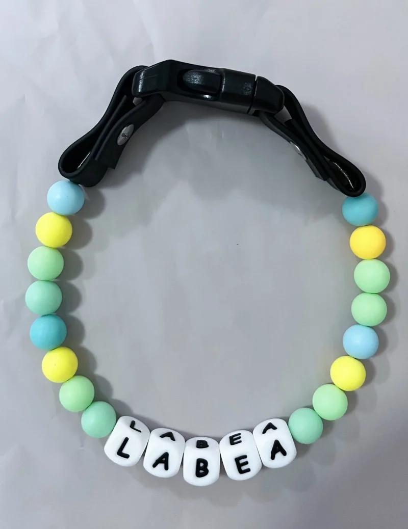 pet Beaded Name collar with friendship bracelet set Custom dog Collar with Beads DIY Name Dog necklace dog Pearl Beaded Collar