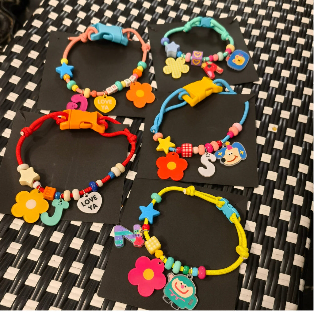 Custom Beaded name Pet Collar Personalized Letter Flower Cartoon Charm Adjustable Handmade Bead Necklace for Small Dogs Cats