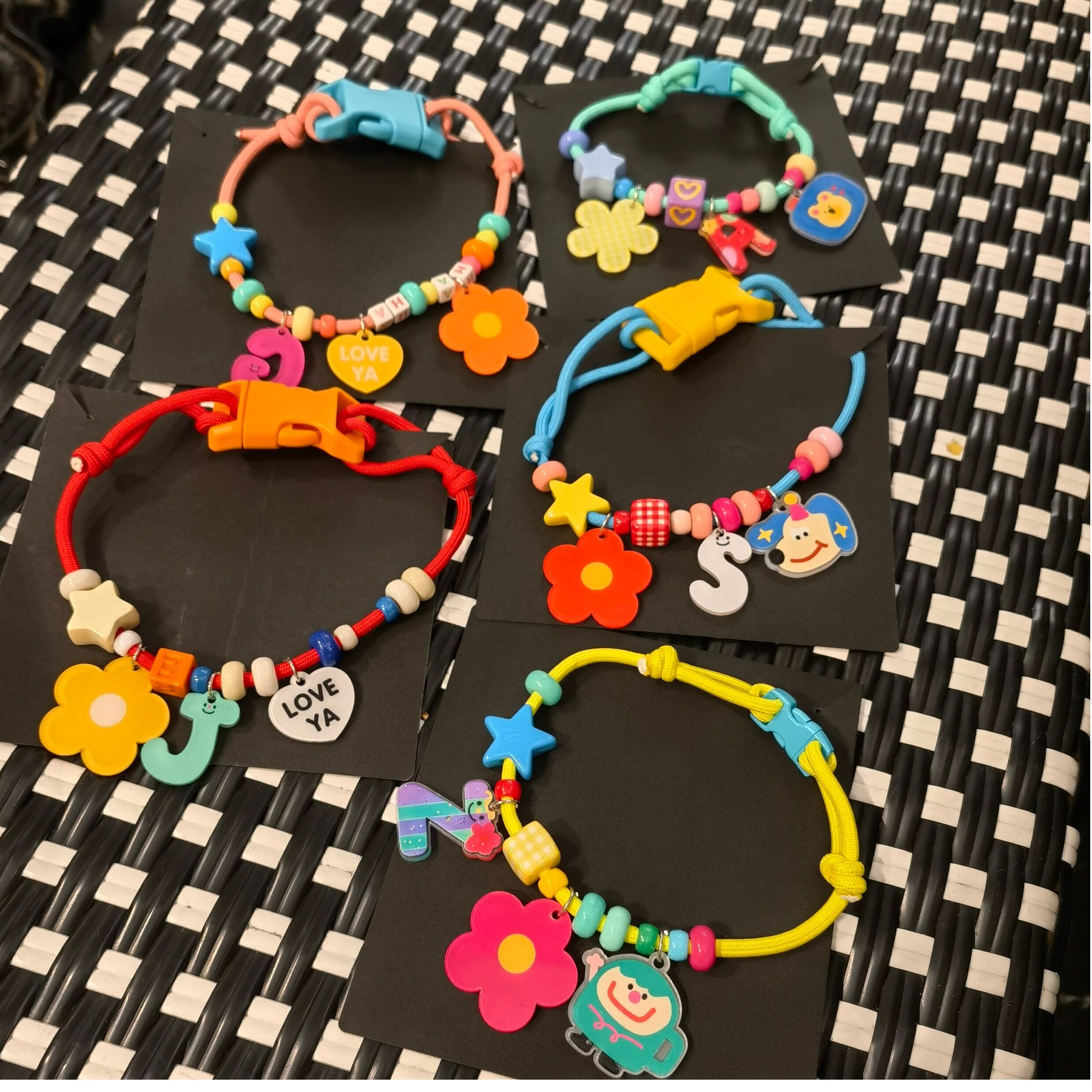Custom Beaded name Pet Collar Personalized Letter Flower Cartoon Charm Adjustable Handmade Bead Necklace for Small Dogs Cats