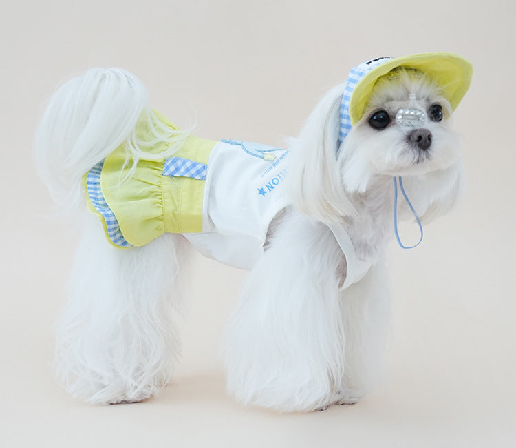 Dog cotton Princess Skirt Clothes Breathable Sleeveless Puppy Suspender dress Layered Ruffle Tutu Dress for Chihuahua Maltese