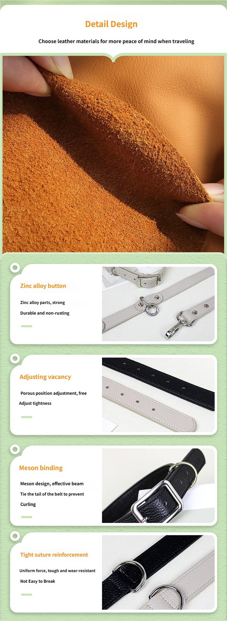 Genuine Leather Dog Collar and Leash Set Soft Real Leather Dog Collar Leash pet heavy duty Walking Leash and collar
