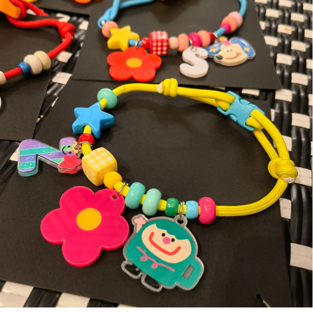Custom Beaded name Pet Collar Personalized Letter Flower Cartoon Charm Adjustable Handmade Bead Necklace for Small Dogs Cats