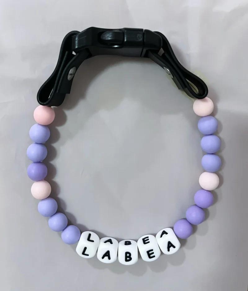 pet Beaded Name collar with friendship bracelet set Custom dog Collar with Beads DIY Name Dog necklace dog Pearl Beaded Collar